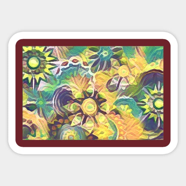 Yellow floral pattern Sticker by PersianFMts